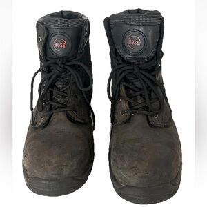 Hoss | Work Boots Carter 6" Black Steel Toe Mens Size 9 Hight Top